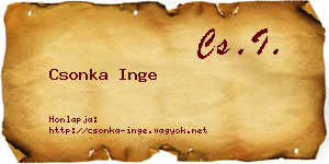 Csonka Inge névjegykártya